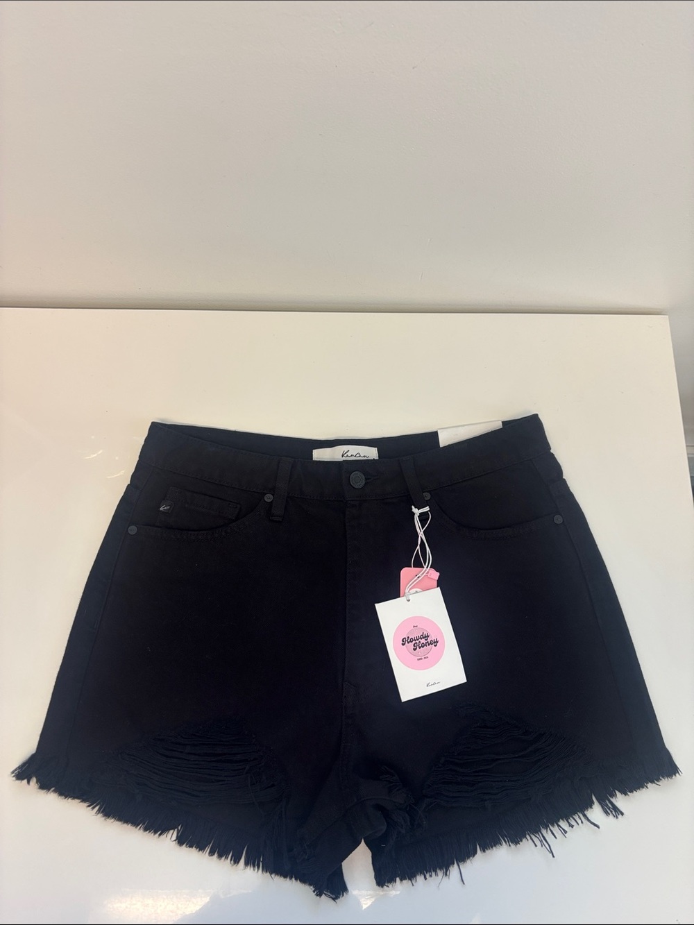 Black Distressed Women’s Denim Shorts Classic Large cutoffs sexy Y2K NWT NEW